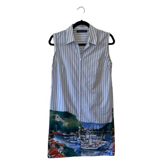 Tommy Hilfiger 4 mini dress coastal grandma stripe beach collared button down - Picture 1 of 7